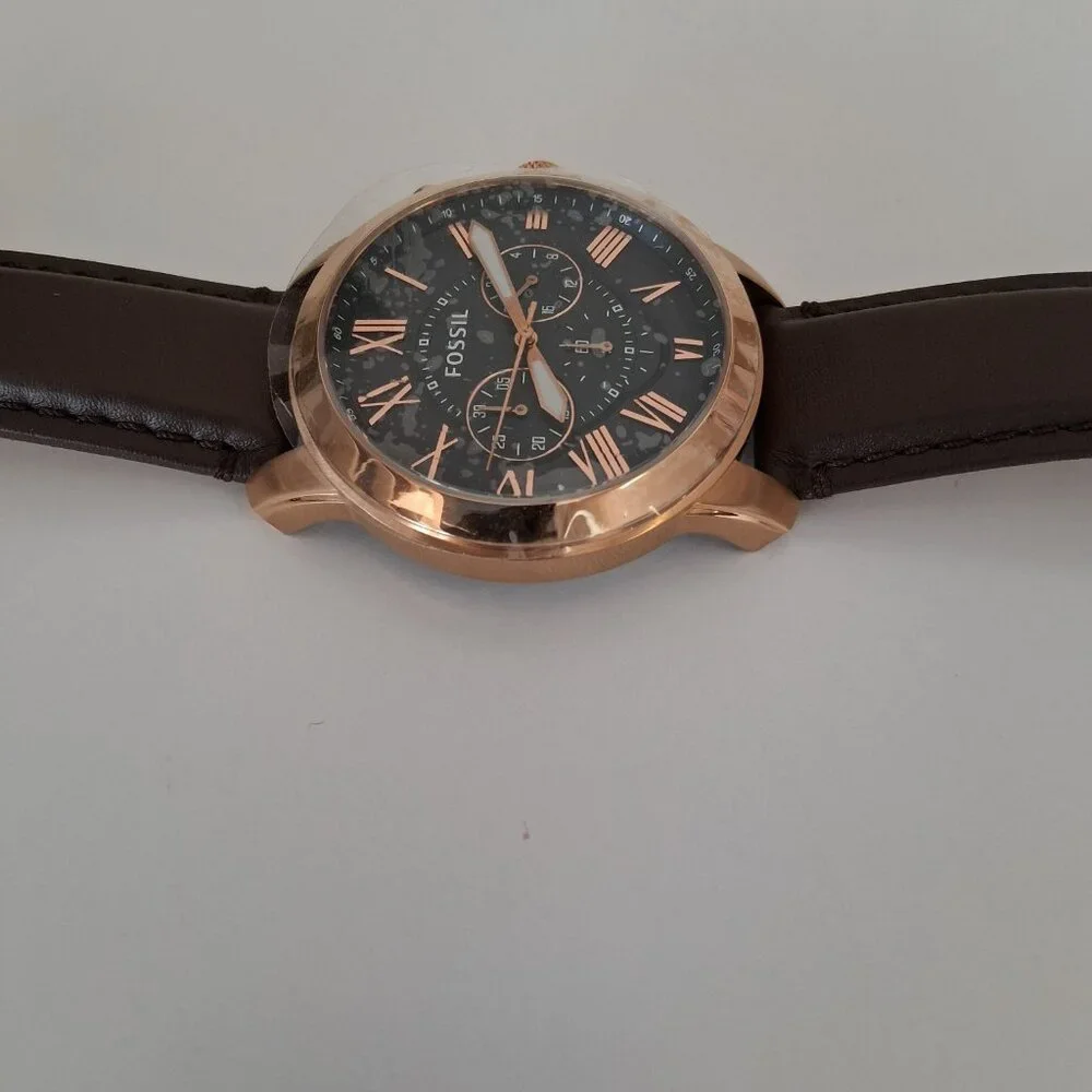 Fossil Men’s Grant Chronograph Watch – Rose Gold/Brown (Model FS5068IEM)